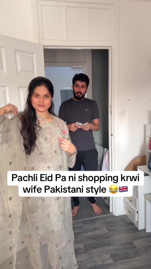 @aimanzainvlogs Husband wife Eid shopping funny prank in uk #eidmubarak #eid #ei...