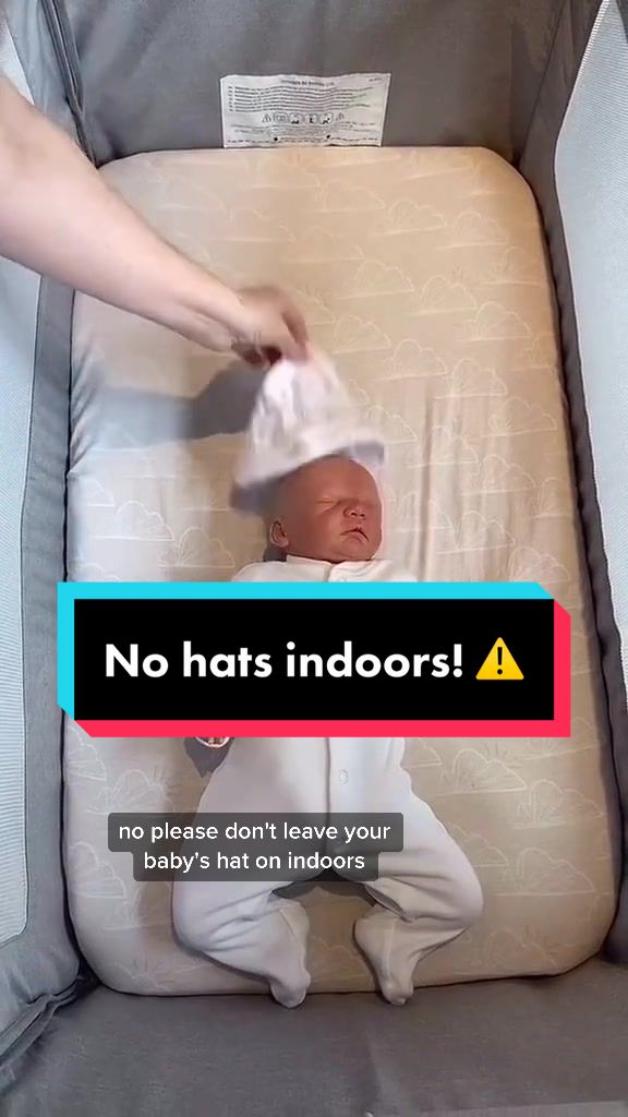 @ewanandfriends Please don't leave your baby's hat on indoors while sleeping, as...