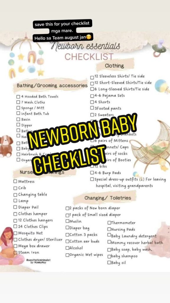 @jembaguiodaily Newborn baby needs checklist.#foryourpage #momhood #momsoftiktok...