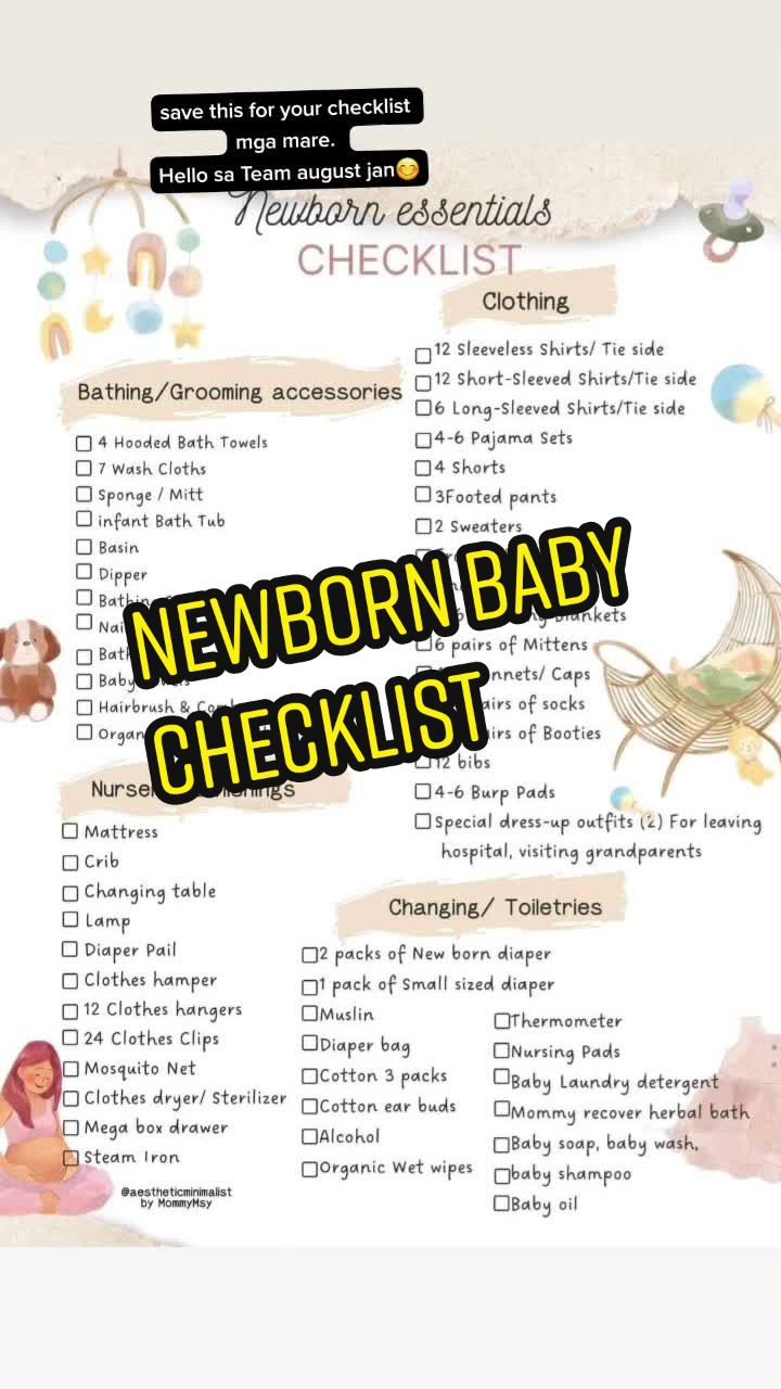 @jembaguiodaily Newborn baby needs checklist.#foryourpage #momhood #momsoftiktok...