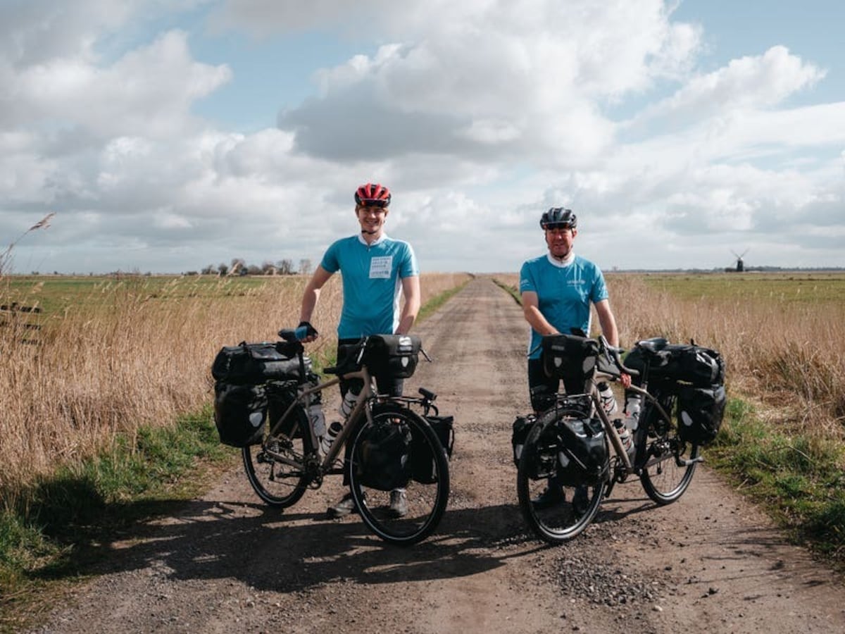 Father and son hope to break world record in year-long cycle around the world