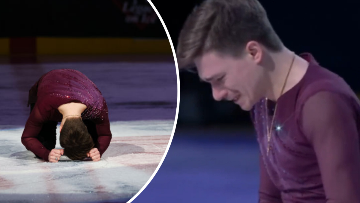 Maxim Naumov breaks down in tribute to parents killed in plane crash