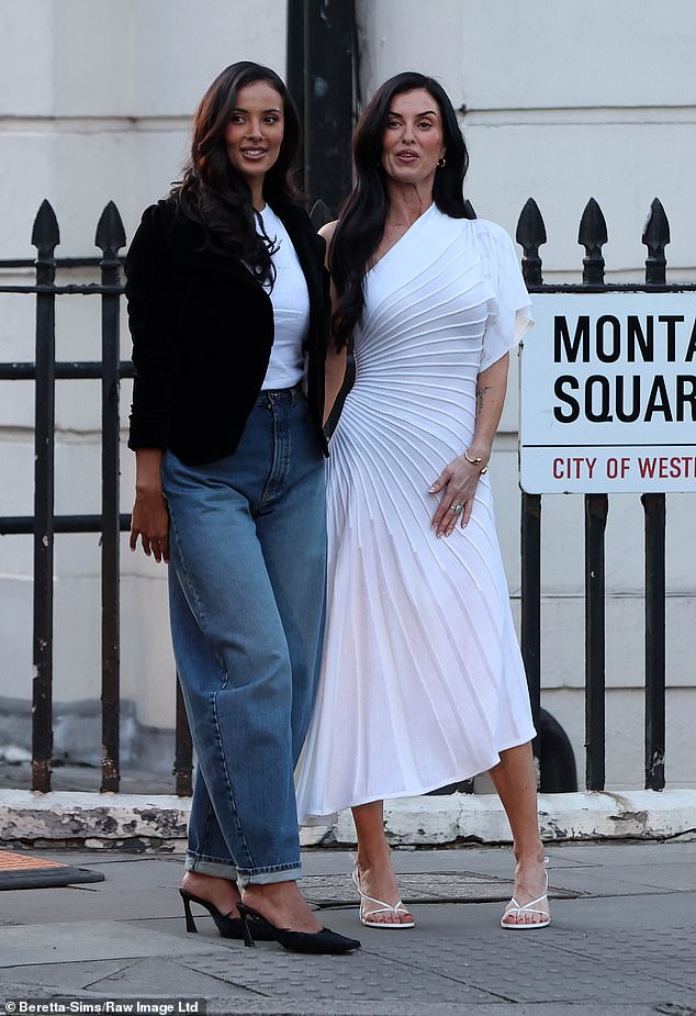 Maya Jama, 30, steps out with her youthful lookalike mother Sadie, 48,as they join forces to film something special for Mother's Day