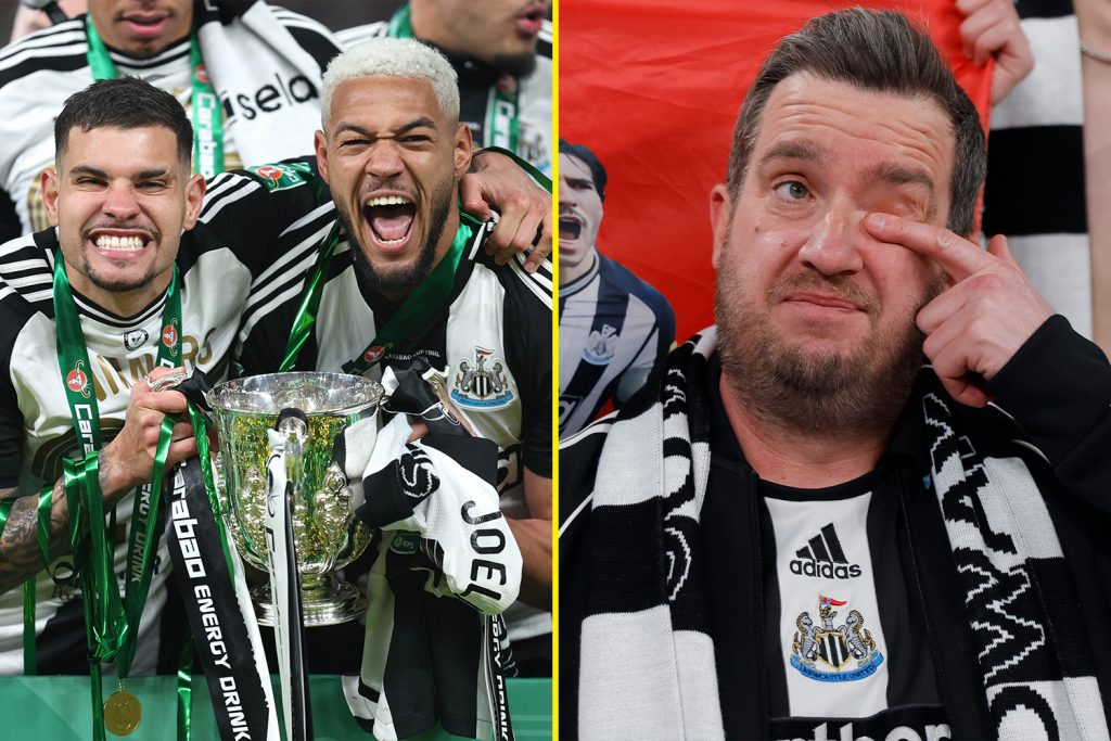 Newcastle fans begin party after generational win as fans in tears and Eddie Howe poignantly remembers passing of his mother