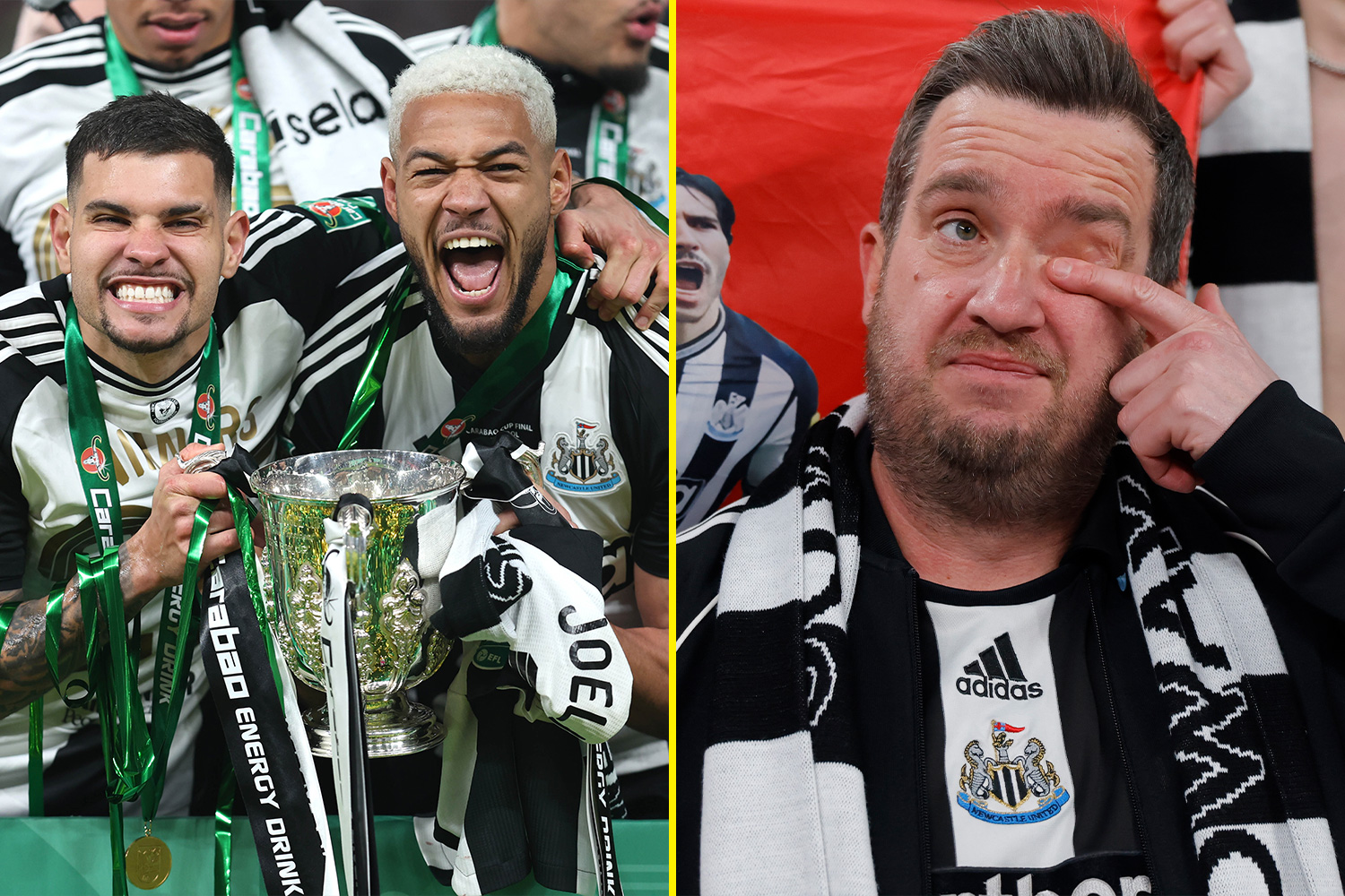 Newcastle fans begin party after generational win as fans in tears and Eddie Howe poignantly remembers passing of his mother