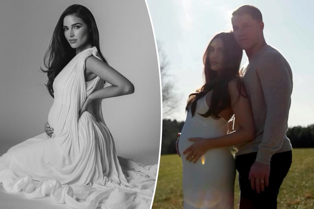 Olivia Culpo pregnant with her, Christian McCaffrey's first baby