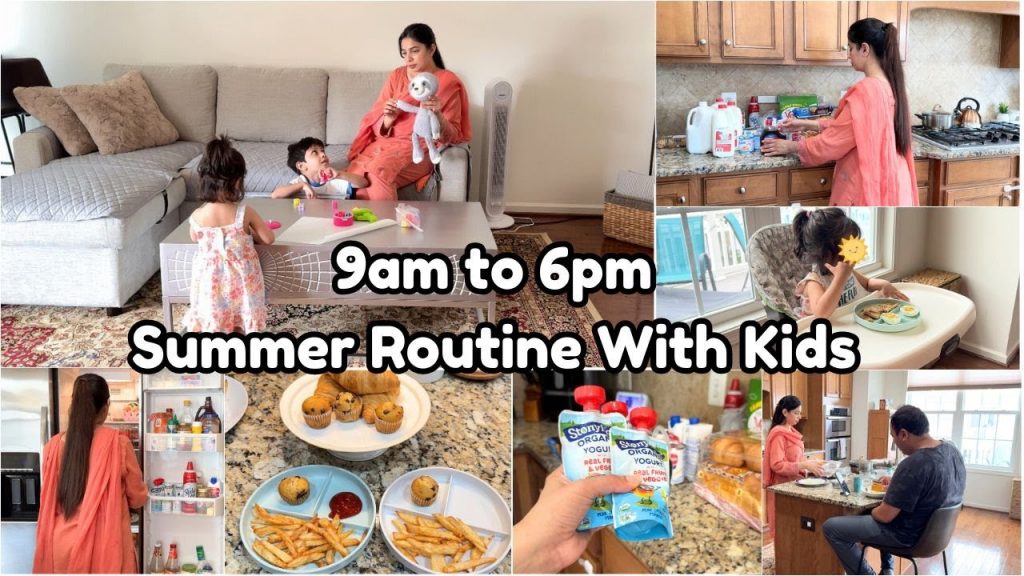 Pakistani MOM 9am To 6pm SUMMER Routine With Kids| Kids MEAL Ideas | GROCERY RESTOCK 🇺🇸🧡