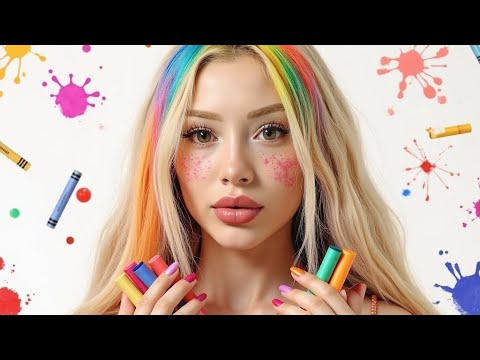 SAÇLARIMI OKUL KALEMİ İLE GÖKKUŞAĞI RENKLERİNE BOYADIM! 🌈
