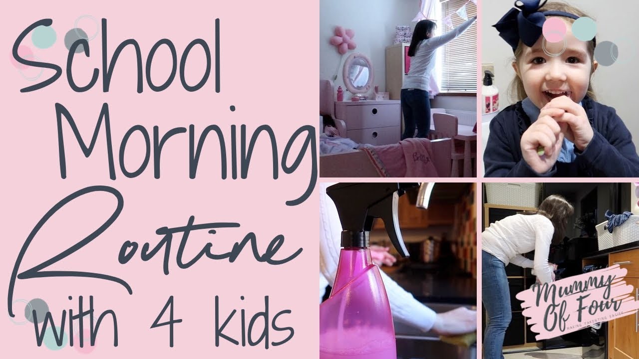 SCHOOL MORNING ROUTINE WITH 4 KIDS | MUM HACKS | UK 2019 | MUMMY OF FOUR
