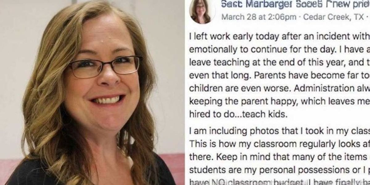 Soon-to-be ex-teacher goes off on parents who 'coddle and enable' their kids. Internet wildly applauds.
