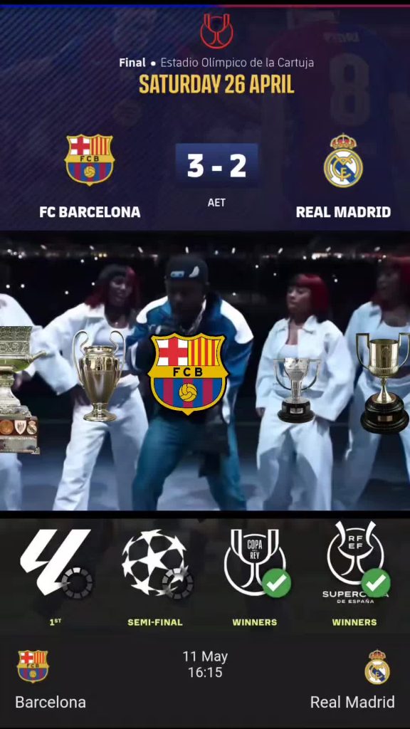 @mate1175a Copa del Rey ElClásico Final 2025 FC Barcelona vs Real Madrid 3-2 fun...