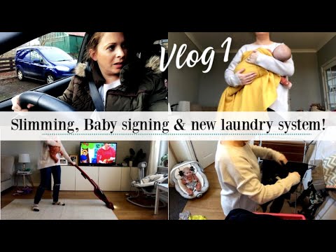 Day in the life, UK mum of three | Vlog 1 | Slimming world , baby signing & new laundry system.