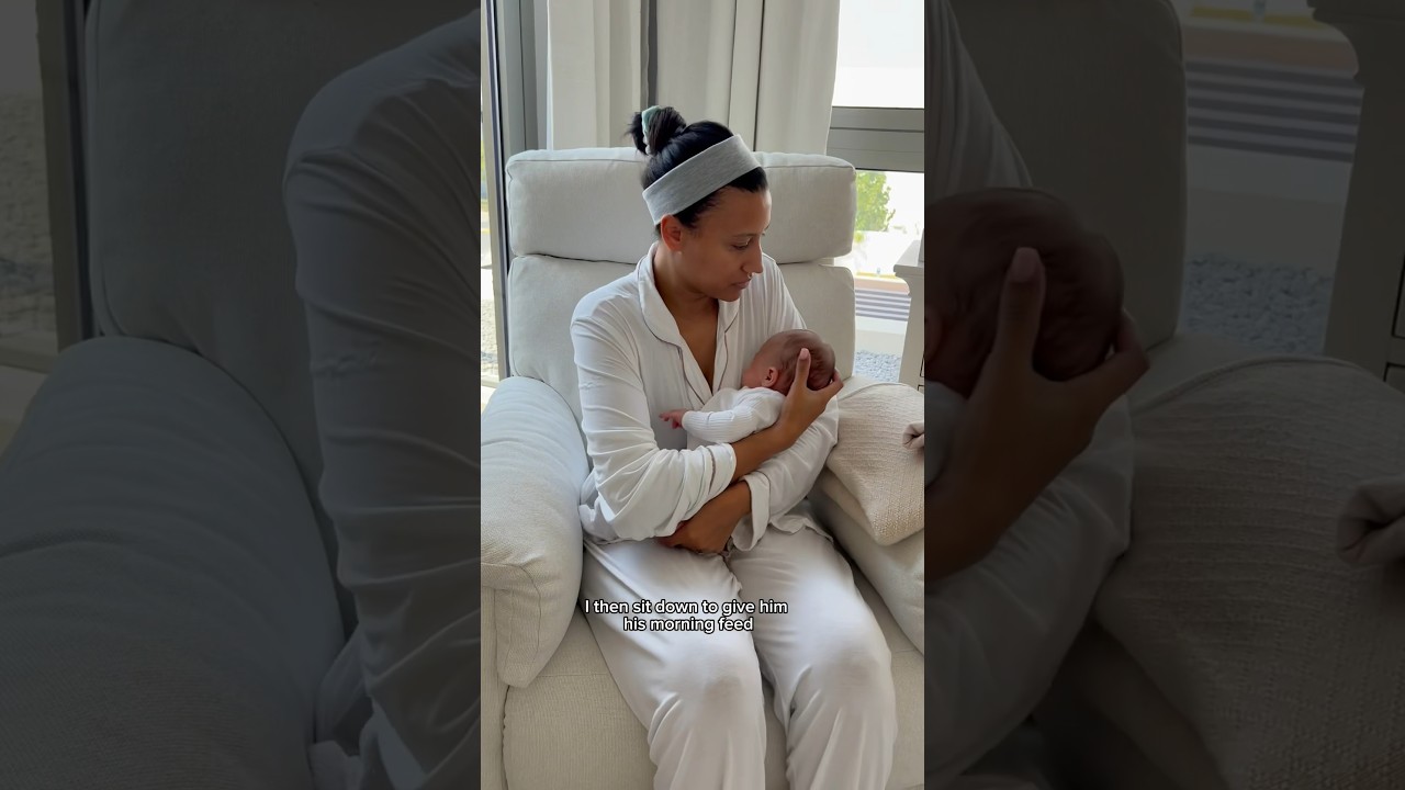 Morning routine with a newborn baby! #newborn #momlife #momtok #postpartum #babyroutine