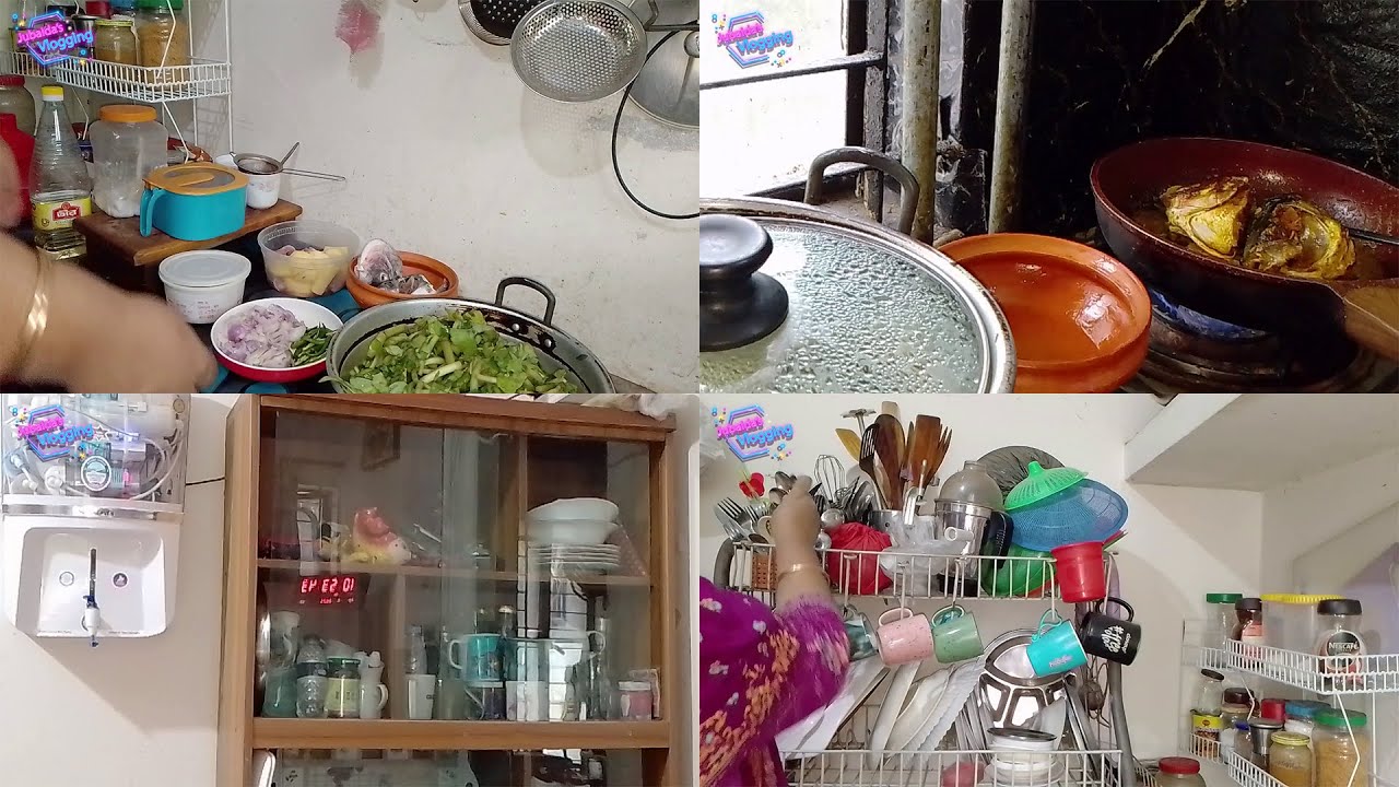ধাক্কা দিয়ে বের করে দেয় কচু শাক  দিয়ে মাছের মাথা রান্না করলাম