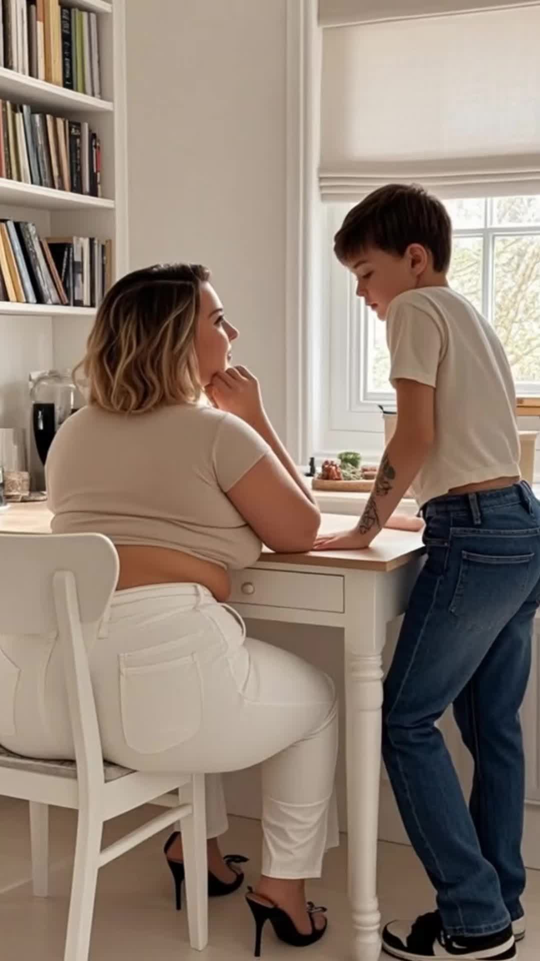 @jhuytr677 Hot mom helping with homework be like…. One second all patient, next ...