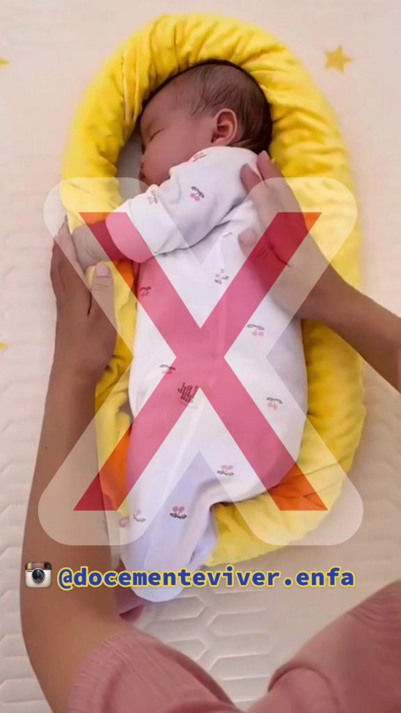 @docementeviver.enfa Posição correta para o bebê dormir é com a barriga para cim...