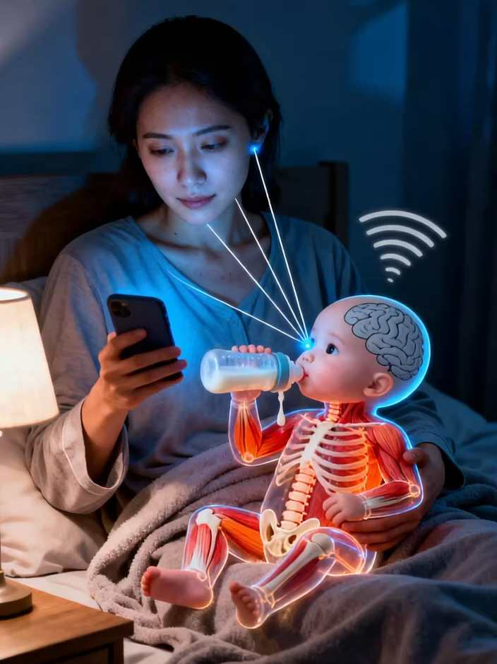 @xiaobin.wu7 Is Your Phone Stealing Your Baby’s “Brain Time”? Night feeds + phon...