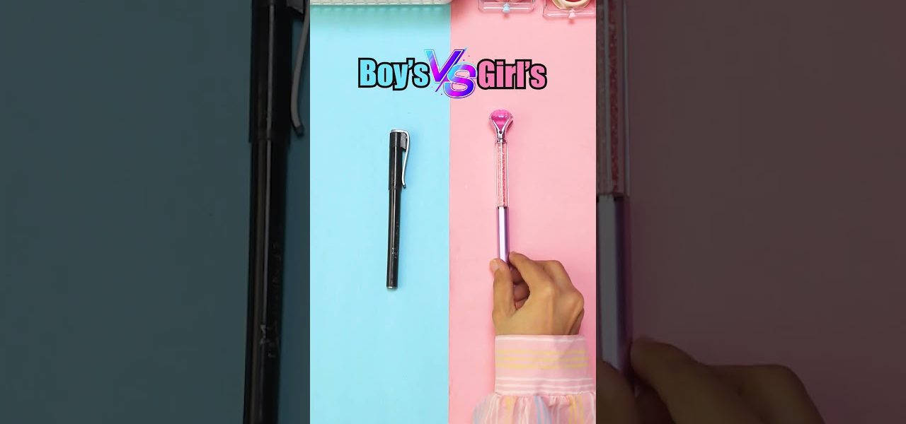 Boy's Stationery vs. Girl's Stationery 💙💗#youtubeshorts #shorts #stationery #cute #boysvsgirls