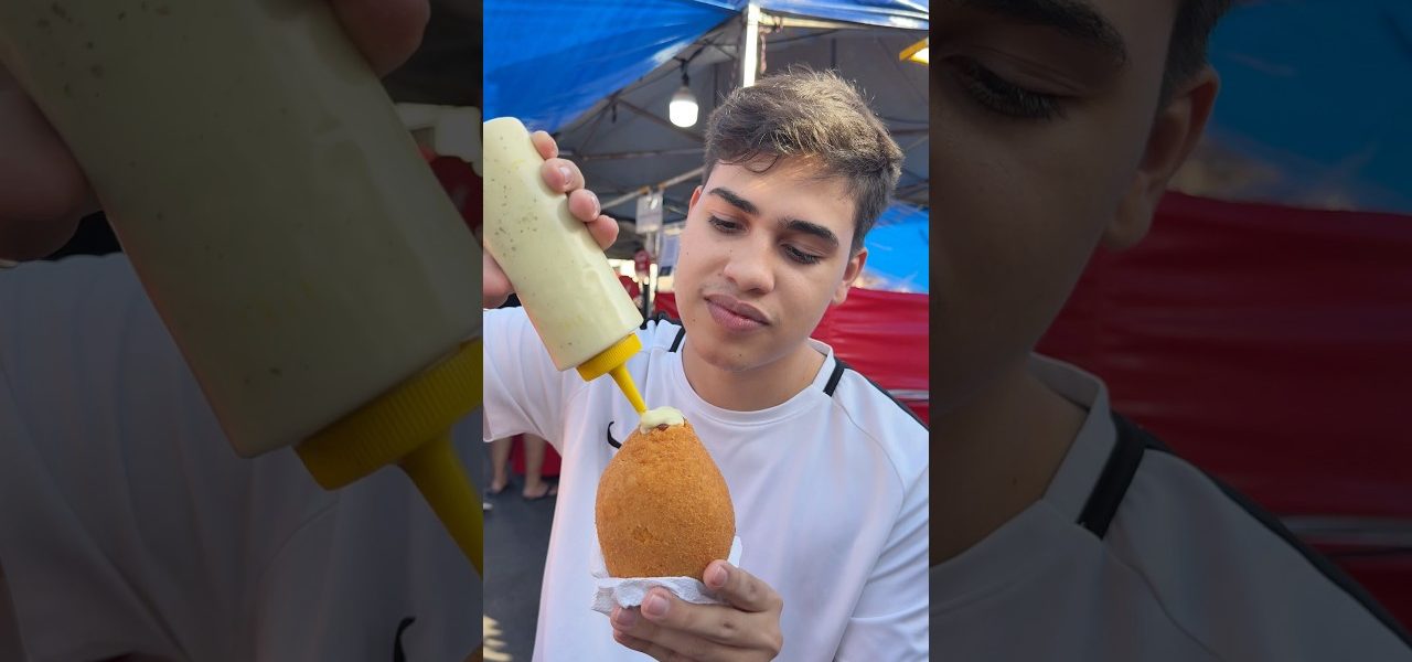 Encontrei a maior coxinha da minha e resolvi provar 🤩 #shorts