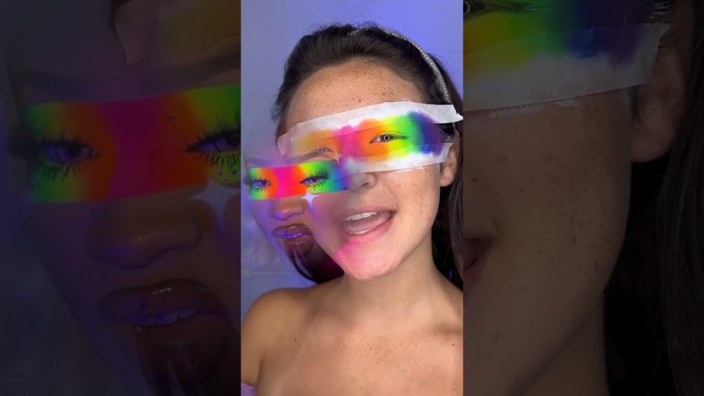 PARTE3 TENTANDO FAZER A MAKE ARCO ÍRIS DA GRINGA🌈  #shorts