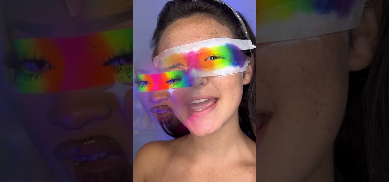 PARTE3 TENTANDO FAZER A MAKE ARCO ÍRIS DA GRINGA🌈  #shorts