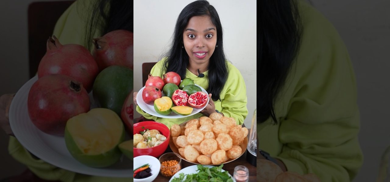 Panipuri🌶️Eating 🥭Mango Anar Pani Puri  #shorts #funny #comedy #minkutinku #winter #mango #panipuri