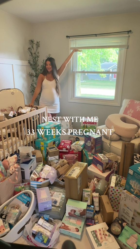 @taylor.hudson3 Nesting away over here  #momsoftiktok #firsttimemom #newborn #ne...