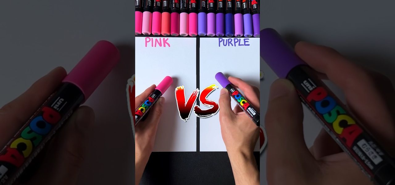Drawing, But Pink VS Purple… (#shorts)