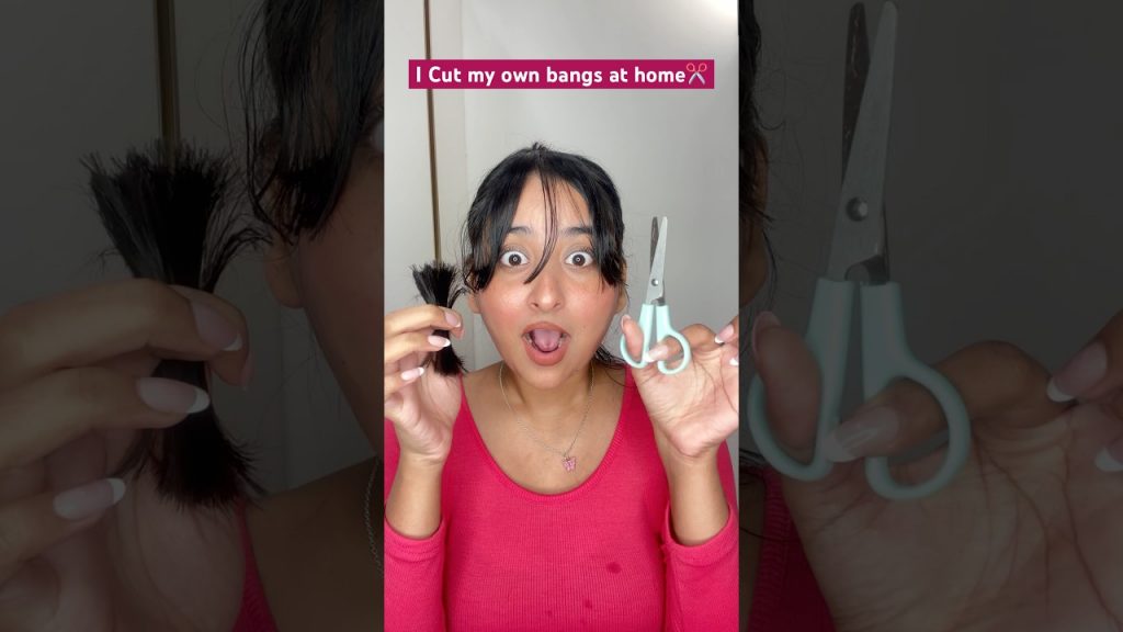 I Cut my own Bangs at Home *Family Reaction #minivlog #ytshorts #shorts