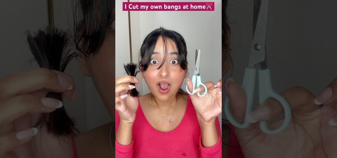 I Cut my own Bangs at Home *Family Reaction #minivlog #ytshorts #shorts