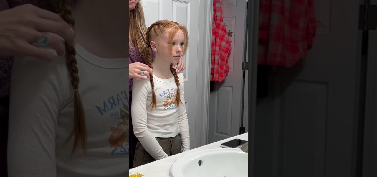 Mornings With my girls🩷🩷 #hairstyle #morningroutine #grwm #hair #shorts