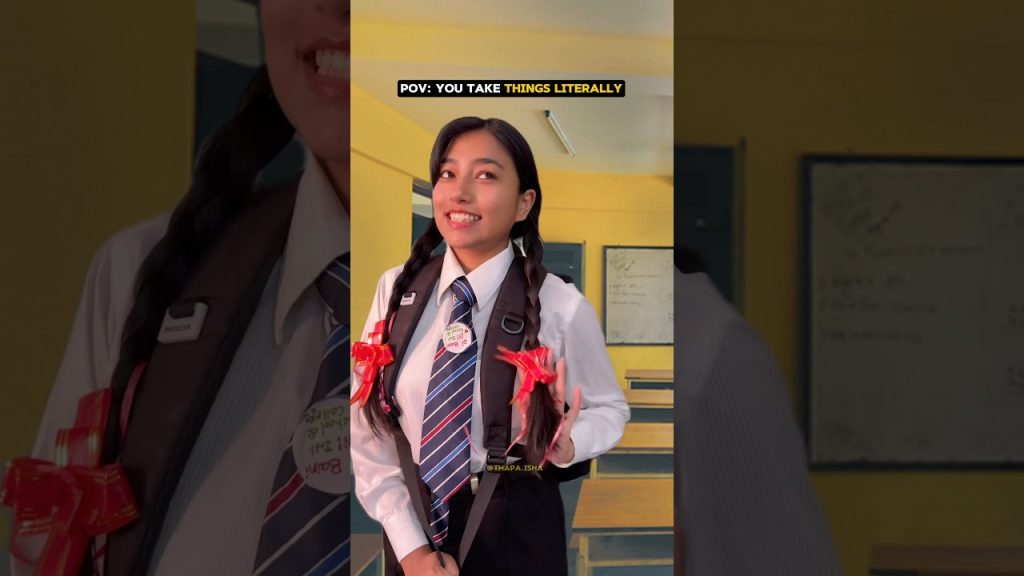 Rato ribbon bhaneko haina taa?😭🤣 #thapaisha #oibainioi #shorts #nepali #comedy #ishathapa #funny