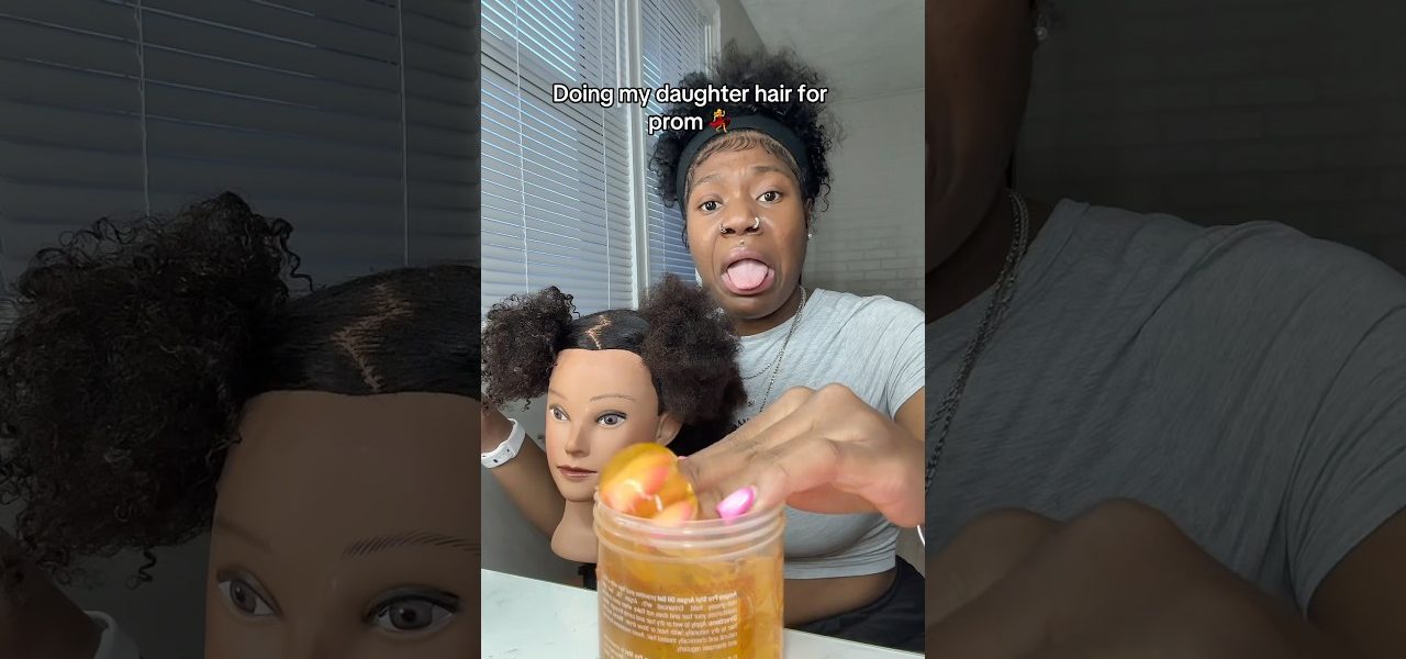 Vickey cathey does her daughter hair for prom 😱 #shorts